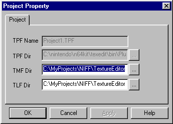 Project Properties dialog